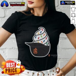 Alt Text: Original San Francisco Giants Ice Cream Ladies Tee featuring vibrant team colors and logo, perfect for fans.