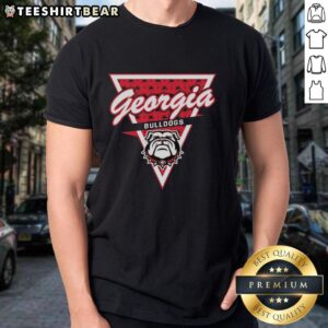 Georgia Bulldogs Football T-Shirt featuring a palm tree pattern inside a triangle logo, perfect for team fans.