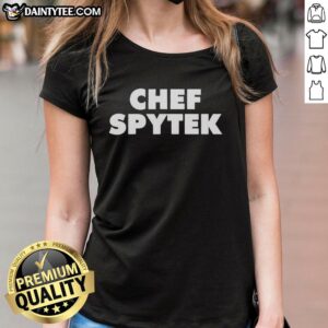 Official Chef Spytek Ladies Tee featuring stylish design and comfortable fit, perfect for culinary enthusiasts.