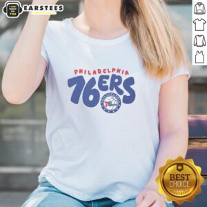Awesome Philadelphia 76ers Bubble Ladies Tee featuring vibrant team colors and stylish design for female fans.