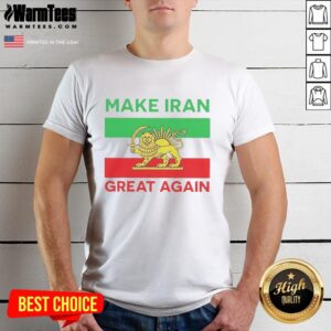 Premium Make Iran Great Again 2026 Free Iran T-Shirt design featuring bold text and vibrant colors for supporters.