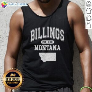 Good Billings Montana Est. 1882 varsity tank top, showcasing a vintage design celebrating the city's rich history.