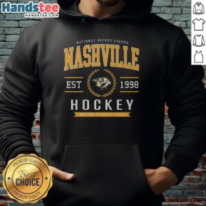 Alt Text: Official Nashville Predators Hockey Legacy Crest Hoodie featuring team logo and stylish design for fans.