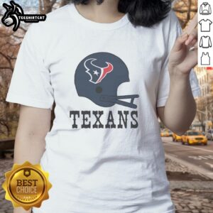 Awesome Houston Texans football logo on a big helmet design for ladies tee, perfect for fans and casual wear.