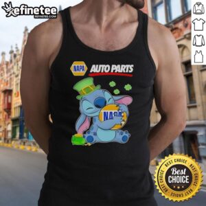 Nice Stitch Hug Napa Auto Parts Logo St. Patrick's Day tank top featuring a festive green design for celebrations.