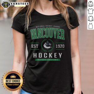 Good Vancouver Canucks Hockey Legacy Crest Ladies Tee showcasing team spirit and style for female fans.