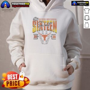 Alt Text: Official Texas Longhorns 2026 March Madness Sweet 16 NCAA Women's Basketball Tournament hoodie design.
