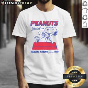 Good Peanuts Snoopy & Woodstock Social Club T-Shirt, celebrating friendship since 1950 with vibrant graphic design.
