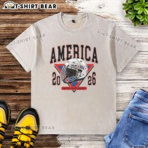 Original America United States Hockey Champions 2026 USA washed t-shirt, perfect for fans and collectors.