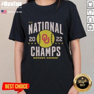 Vintage ladies tee celebrating the 2022 Oklahoma Softball National Champs with a stylish design and vibrant colors.