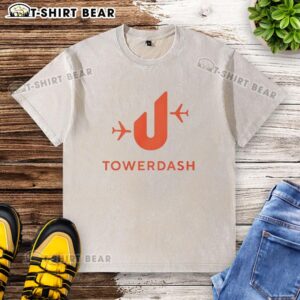 Awesome Tower Dash logo on a stylish washed t-shirt, perfect for gamers and fans of the Tower Dash game.