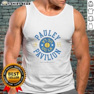 1995 UCLA Nell and John Wooden Court tank top featuring Pauley Pavilion indoor arena design.