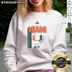 Alt Text: Good Miami Hurricanes March Madness sweatshirt featuring team colors and logo, perfect for game day attire.