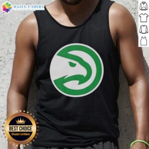 Alt Text: Premium Atlanta Hawks white logo tank top for St. Patrick's Day, featuring a festive design and comfortable fit.