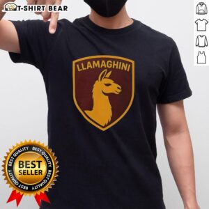 Original Llamaghini Funny Parody T-Shirt featuring a luxury llama car design for animal lovers and humor enthusiasts.