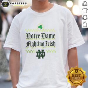 Pretty Notre Dame Fighting Irish St Patricks Day T-Shirt featuring vibrant green design and festive shamrock graphics.