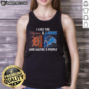 Cool tank top featuring Detroit Tigers and Detroit Lions logos, perfect for fans who love sports and casual wear.
