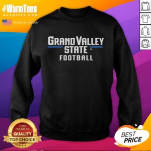 Good Brayden Platt wearing a Grand Valley State football NCAA basketball sweatshirt, showcasing team spirit and style.