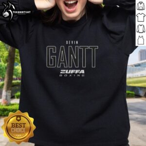Alt Text: Stylish Devin Gantt Zuffa Boxing Elite Sweatshirt showcased on a model, perfect for boxing fans and casual wear.