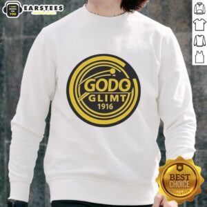 Alt Text: Good God Glimt 1916 team sweatshirt featuring the club logo and vintage design, perfect for fans and collectors.