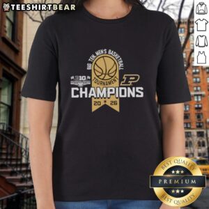 Premium Purdue Boilermakers Big Ten Men's Basketball Tournament Champions 2026 Ladies Tee showcasing team spirit and style.
