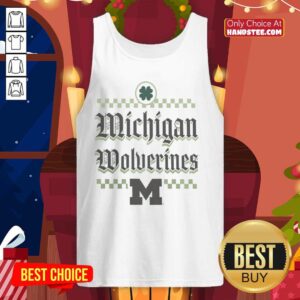 Stylish Nice Michigan Wolverines St. Patrick's Day tank top in green, perfect for celebrating the holiday in team spirit.