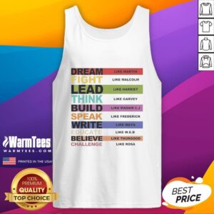 Premium Inspiring Leaders Black History Month Tank Top featuring powerful quotes and vibrant designs celebrating heritage.