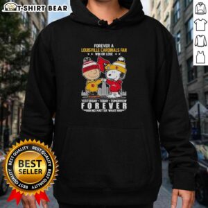 Original Snoopy and Charlie Brown NCAA Forever Louisville Cardinals hoodie for fans, celebrating win or lose spirit.