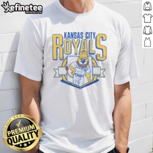 Alt Text: Good Kansas City Royals Sluggerrr T-Shirt featuring vibrant graphics and team colors, perfect for fans.