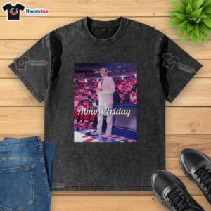 Original Rick Pitino St. John's Red Storm Almost Friday washed t-shirt, perfect for fans and casual wear.
