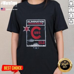 Cute WWE x Chicago Cubs Elimination Chamber 2026 ladies tee featuring vibrant graphics and stylish design.