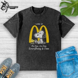 Original Snoopy And Woodstock McDonald's It's Fine I'm Fine Everything Is Fine T-Shirt - Image 6