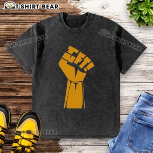 Nice UTFT Hand Logo on a Washed T-Shirt, showcasing a stylish and comfortable casual wear option.