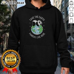 Original Save The Earth Pandas Live Here Hoodie featuring a playful panda design, perfect for eco-conscious fashion.