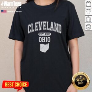 Official Cleveland Ohio Est 1803 Varsity Ladies Tee in stylish design, perfect for showing local pride and comfort.