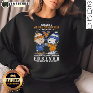 Alt Text: Awesome Virginia Cavaliers Snoopy and Charlie Brown sweatshirt for fans, celebrating loyalty win or lose.