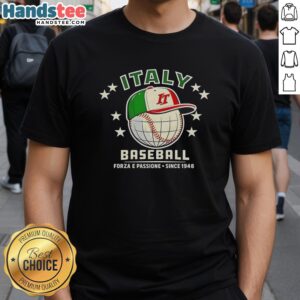 Good Forza Italia Baseball T-Shirt featuring 'Forza E Passione Since 1948' design, perfect for Italian pride and sports fans.