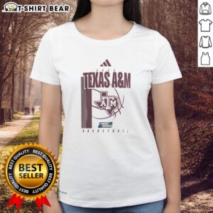 Awesome Texas A&M Aggies March Madness ladies tee featuring vibrant team colors and logo, perfect for game day.