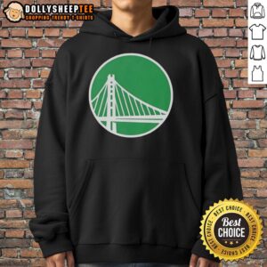 Alt Text: Hot Golden State Warriors white logo hoodie for St. Patrick's Day, featuring a stylish green design and comfortable fit.