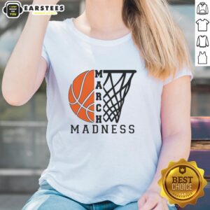Nice March Madness Basketball Ladies Tee featuring vibrant graphics and comfortable fit for sports fans.