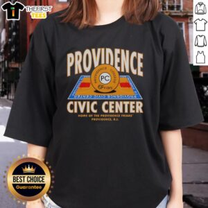 Original Providence Civic Center, home of the Providence Friars, featuring RI ladies' tee design.
