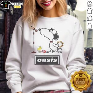 Cozy Pretty Oasis Snoopy and Woodstock sweatshirt featuring colorful graphics and a relaxed fit, perfect for casual wear.
