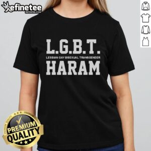 Original LGBT Lesbian Gay Bisexual Transgender Haram Ladies Tee showcasing vibrant design and inclusive message.
