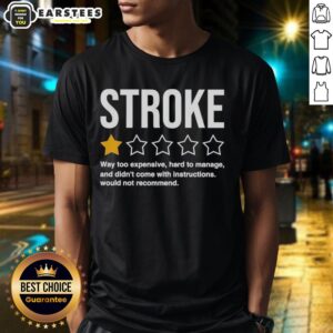 1-star rated t-shirt featuring 'Awesome Stroke Way Too Expensive Hard To Manage And Didn't Come With Instructions' design.