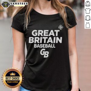 Good Great Britain National Baseball Team logo on a ladies tee, showcasing team spirit and style for female fans.