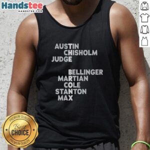 Premium Bronx New York Yankees tank top featuring Austin Judge and Stanton, perfect for fans and summer wear.