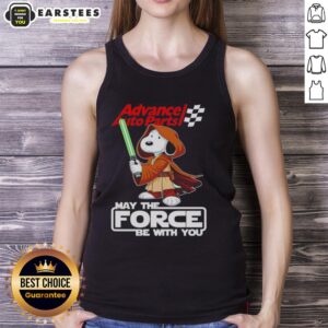 Cute Snoopy tank top from Advance Auto Parts featuring a May the Force Be With You design, perfect for fans and casual wear.