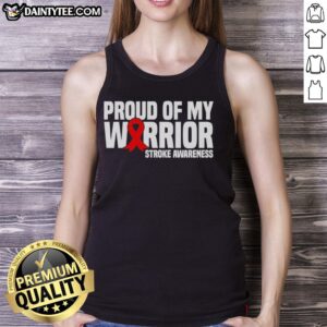 Hot Proud of My Warrior Red Ribbon Stroke Awareness Tank Top - stylish design promoting stroke awareness and support.