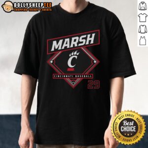 Premium Carson Marsh Cincinnati Bearcats Baseball T-Shirt featuring a stylish design and vibrant team colors.
