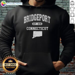 Good Bridgeport Connecticut Est. 1836 varsity hoodie featuring classic design and vibrant colors for casual wear.